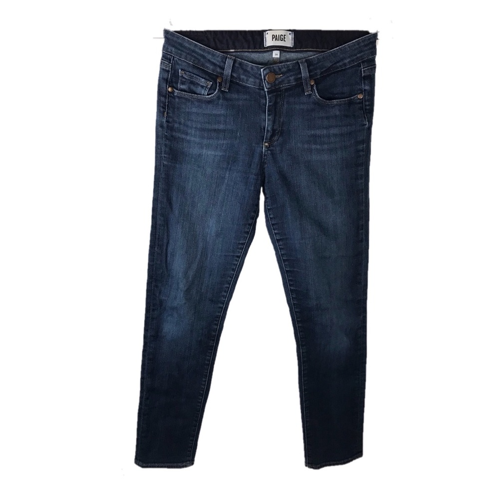 Paige Skyline Ankle PEG Medium Wash Jeans - Picture 2 of 8